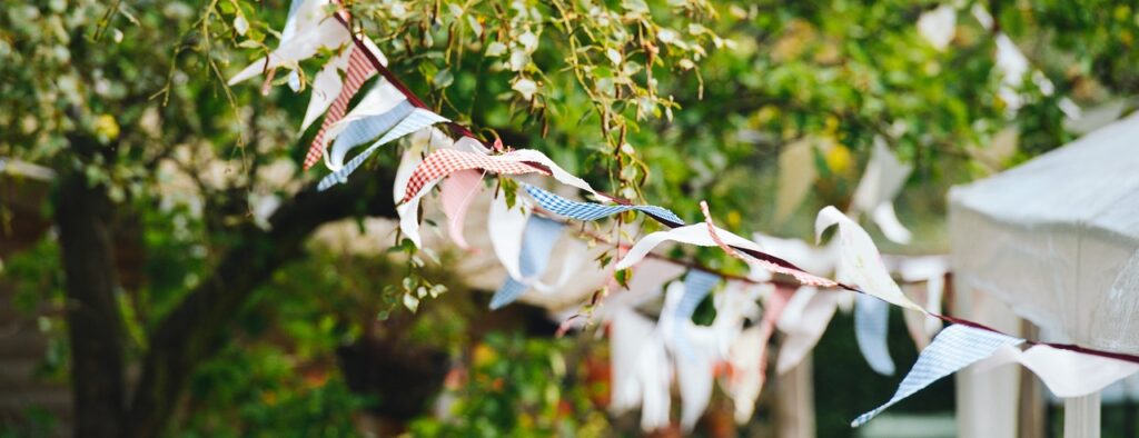 Garden Party Bunting. Perfect for a summer christening garden party