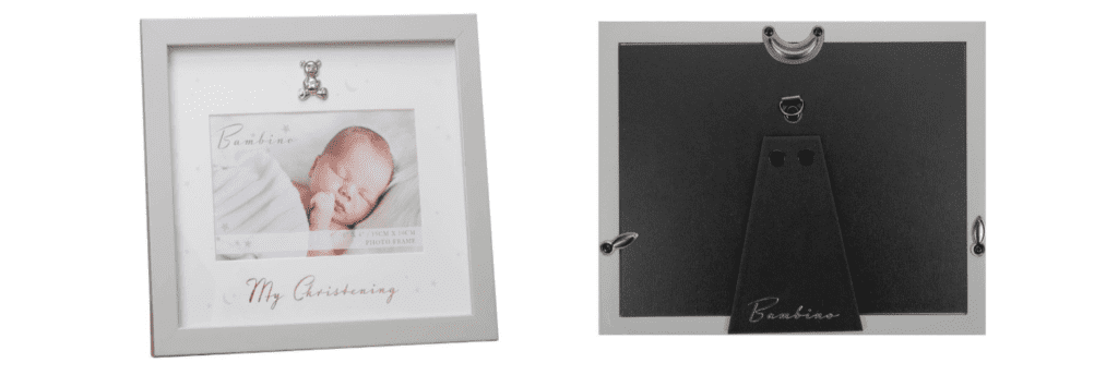 Silver Teddy Design Christening Picture Frame 