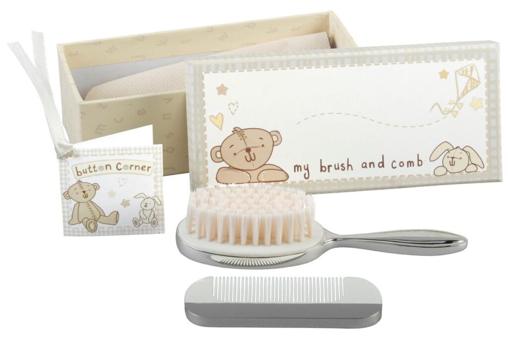 Silver-Plated Brush & Comb Set: Christening Gift