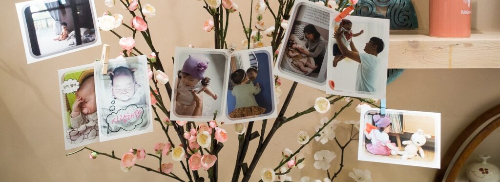 Christening Photo Display, perfect for a christening venue display piece